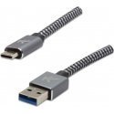Cable USB Logo USB-A - USB-C 2 m Gray