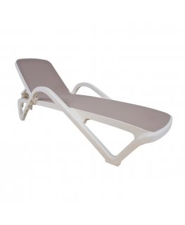 Deck chair RESORT beige plastic