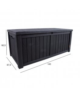 Storage box PRAIA 143x67,5x60,5cm, black plastic