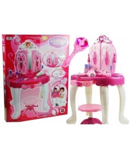 Lean Cars Dressing Table Light & Sounds Stool Mp3 Input Magic