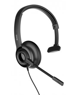 Deltaco DELO-0650 наушники/гарнитура Проводная Оголовье Офис/колл-центр USB тип-A Черный