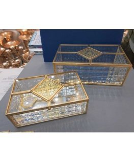 Mattress Glass box BERYL 16x10xH5,5cm, golden