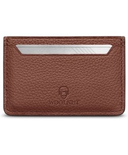 Woolnut Leather Card Holder, cognac