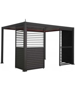 Adjustable louvers wall for gazebo MIRADOR-111 4m, dark pilkas