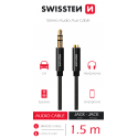 Swissten Textile Audio Kabelis 3 5 mm (male) | 3 5 mm (female) Swissten Textile Audio Kabelis 3 5 mm (male) | 3 5 mm (female)