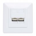 Intellinet 771900 pistorasia 2 x RJ-45 Valkoinen