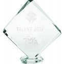 Tryumf 3D engraved glass trophy with case