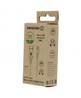 Swissten Eco Friendly Fast Charge 3A Micro USB Data and Charging Cable 1.2m