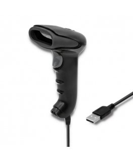 Qoltec 50866 barcode reader Handheld bar code reader 1D Laser Black