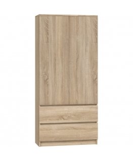 Topeshop SZAFA MALWA SON makuuhuoneen vaatekaappi ja komero 5 hyllyä 2 ovi(a) Tammi