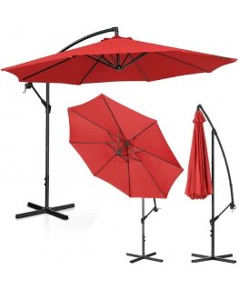Uniprodo Garden umbrella with arrow, round, tiltable, diameter. 300 cm red