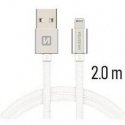 Swissten Textile Fast Charge 3A Lightning Data and Charging Cable 2m