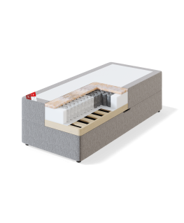 Sleepwell RED STORAGE KUŠETT / 90x56x200 / medium / VERANO Light Grey (18332)