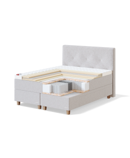 Sleepwell BLACK CONTINENTAL CONTINENTAL BED WITH DRAWER / 180x53x200 / hard / MANGO Dark Grey (18746)