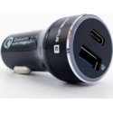 Swissten Metāla Auto Lādētājs ar Power Delivery USB-C + Quick Ch