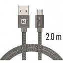 Swissten Textile Quick Charge Universal Micro USB Data and Charging Cable 2.0m