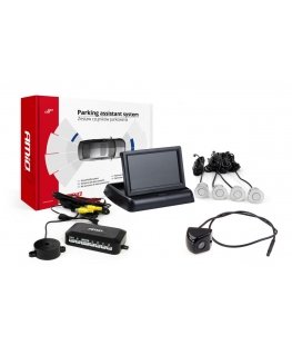 Amio Parking Sensor Kit tft02 4.3 Inch with HD-310 Camera 4 Sensors Silver