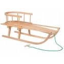 Wooden sled with backrest