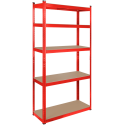 Metal warehouse shelf 180x90x40 red Rebel