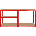 Metal warehouse shelf 180x90x40 red Rebel
