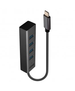 Lindy 43325 interfeisa centrmezgls USB 3.2 Gen 1 (3.1 Gen 1) Type-C 5000 Mbit/s Pelēks