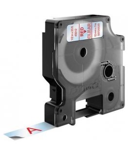 DYMO D1 -Standard Labels - Red on Transparent - 12mm x 7m