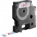 DYMO D1 -Standard Labels - Red on Transparent - 12mm x 7m