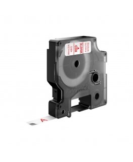 DYMO D1 -Standard Labels - Red on White - 9mm x 7m