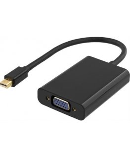 Deltaco DP-VGA13 video cable adapter 0.25 m mini DisplayPort VGA Black