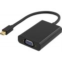 Deltaco DP-VGA13 video cable adapter 0.25 m mini DisplayPort VGA Black