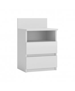 Topeshop M1 BIEL MAT nightstand/bedside table 2 drawer(s) White