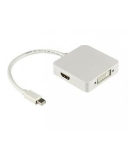 Deltaco DP-MULTI1 video cable adapter 0.2 m Mini DisplayPort DisplayPort + DVI + HDMI White