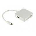 Deltaco DP-MULTI1 vaizdo kabelio adapteris 0,2 m Mini DisplayPort DisplayPort + DVI + HDMI Balta