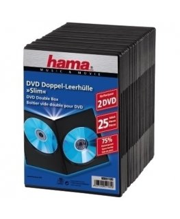 Hama DVD Slim Double-Box 25, Black 2 discs