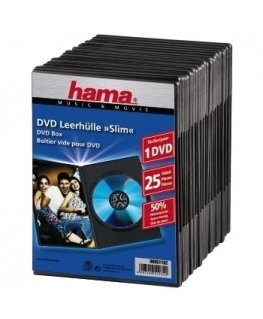 Hama DVD Slim Box 25, Black 1 discs