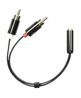 Deltaco AUD-204 audio kabelis 0,1 m RCA 3.5mm Melns