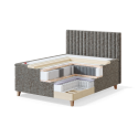 Sleepwell BLACK CONTINENTAL CONTINENTAL BED (with 4 legs) / 160x55x200 / soft / MANGO Dark Grey (18746)