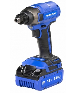 Impact wrench RawlPlug R-PID18-XL2 18 V 2x5.0 Ah battery.