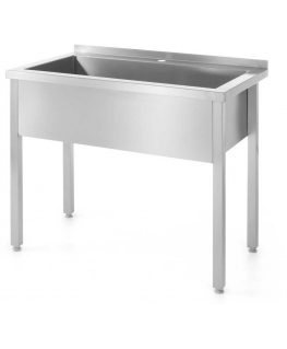 Stół su basenem ze zlewem jednokomorowym plieno do kuchni 80x60cm - Hendi 811825