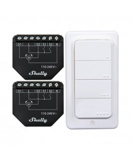 Set of 2 WiFi Blind/Curtain Controllers Shelly Shutter + BLU RC Button 4