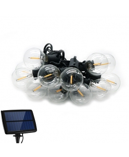 Forever 5.5m гирлянда для садовой террасы IP44 с x10 E12 Теплым Fillament лампочками + Солнечная панель с аккумулятором 2200mAh